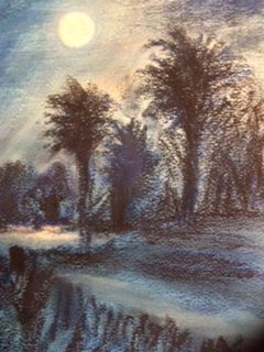 Dorothy, night scene, soft pastels.